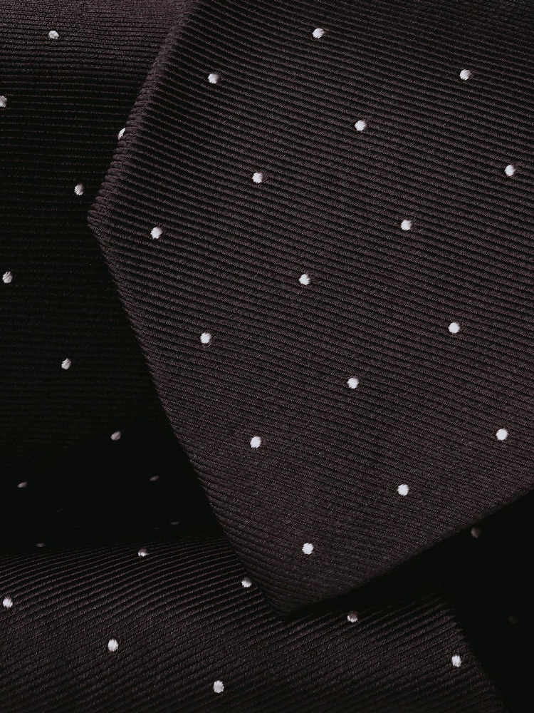 Charles Tyrwhitt Brown Silk Spot Tie - Image 2 of 3 Charles Tyrwhitt Brown Silk Spot Tie - Image 2 of 3