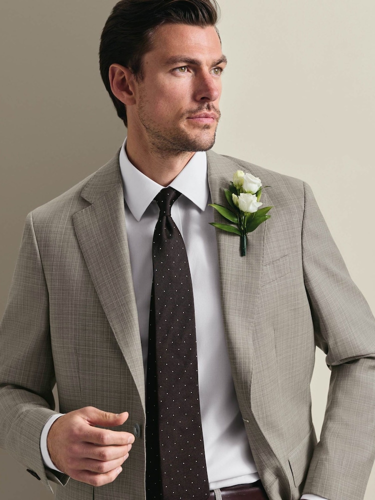 Charles Tyrwhitt Brown Silk Spot Tie - Image 3 of 3 Charles Tyrwhitt Brown Silk Spot Tie - Image 3 of 3