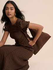 Nobodys Child Brown Cassandra Midi Dress - Image 4 of 5