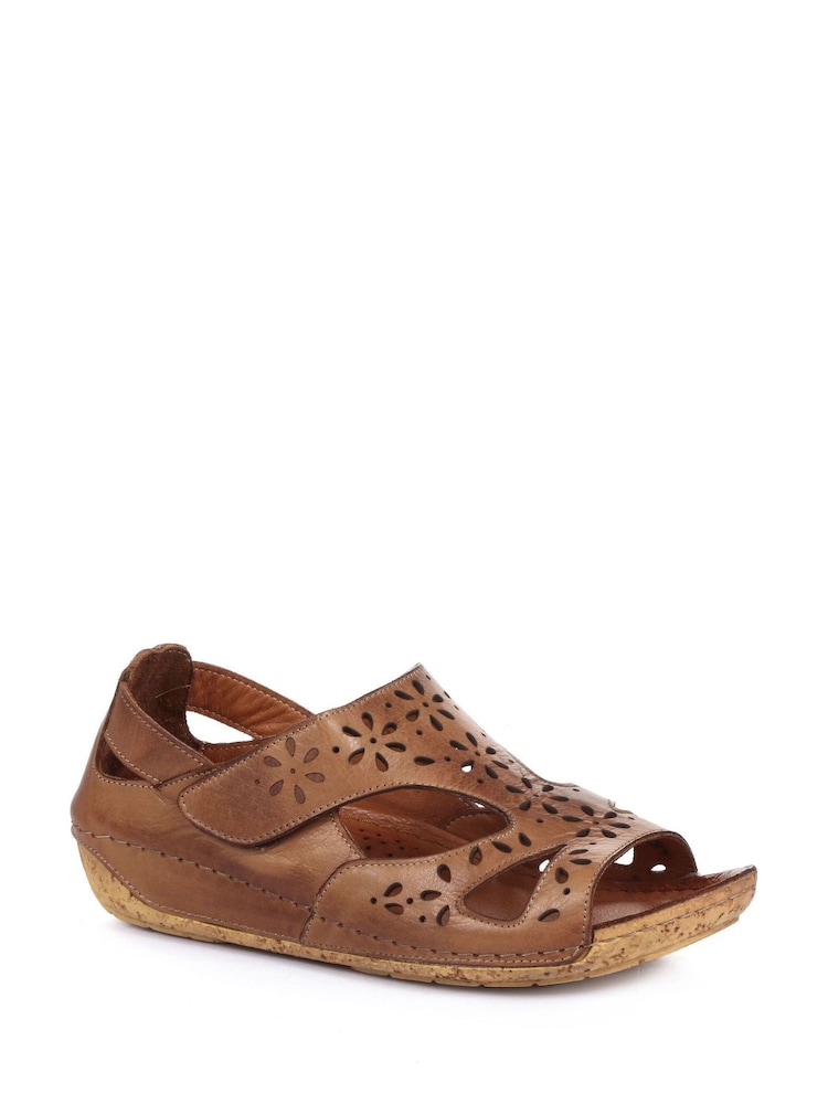 Sandalias de corte ancho en cuero para mujer de Pavers - Imagen 2 de 5 Sandalias de corte ancho en cuero para mujer de Pavers - Imagen 2 de 5
