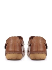 Pavers Tan Ladies Leather Wide Fit Sandals - Image 3 of 5