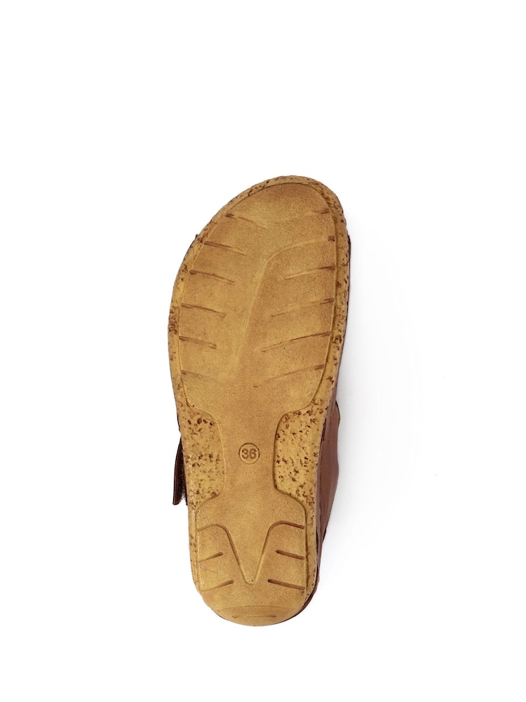 Pavers Tan Ladies Leather Wide Fit Sandals - Image 5 of 5