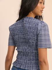 Nobodys Child Blue Nat Shirred Top - Image 3 of 5