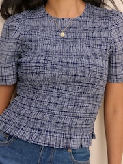 Nobodys Child Blue Nat Shirred Top - Image 5 of 5