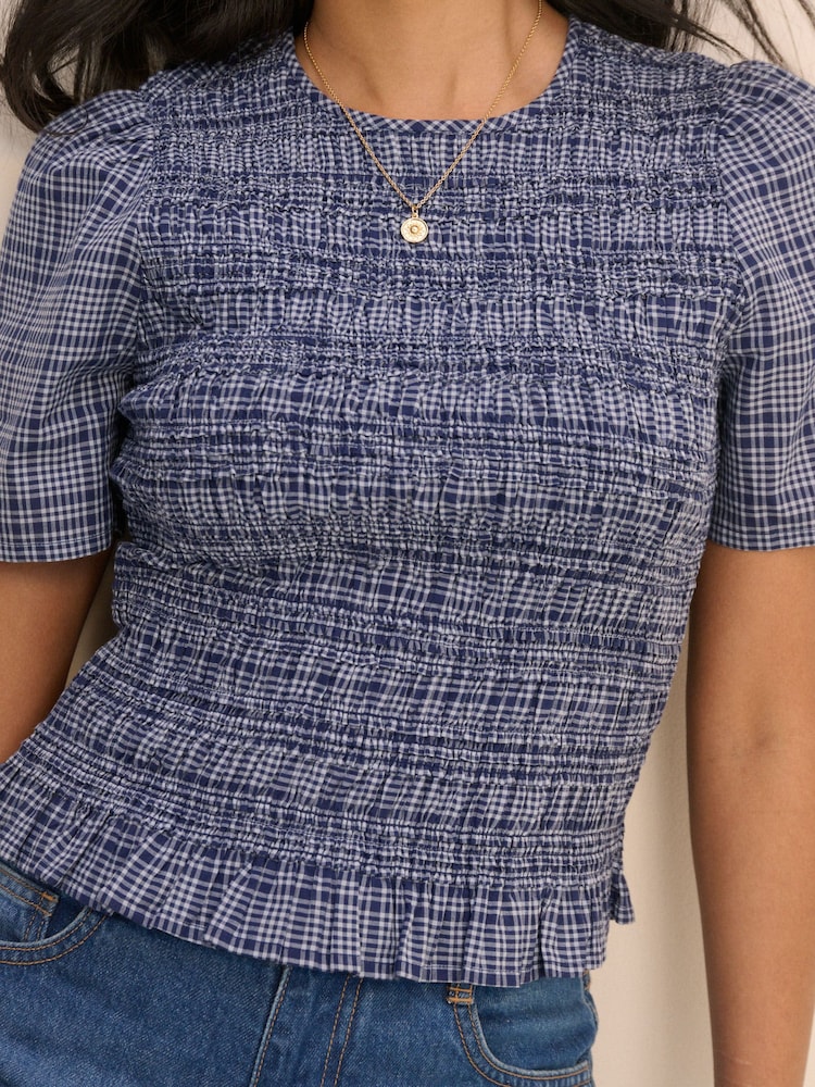 Nobodys Child Blue Nat Shirred Top - Image 5 of 5