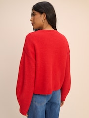 Nobodys Child Red V-Neck Pocket Cardigan - Image 3 of 5