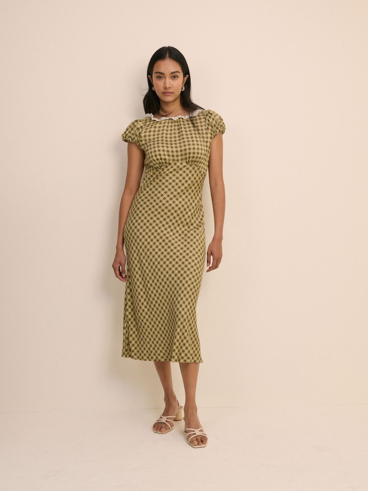 Nobodys Child Green Marianna Midi Dress - Image 1 of 5