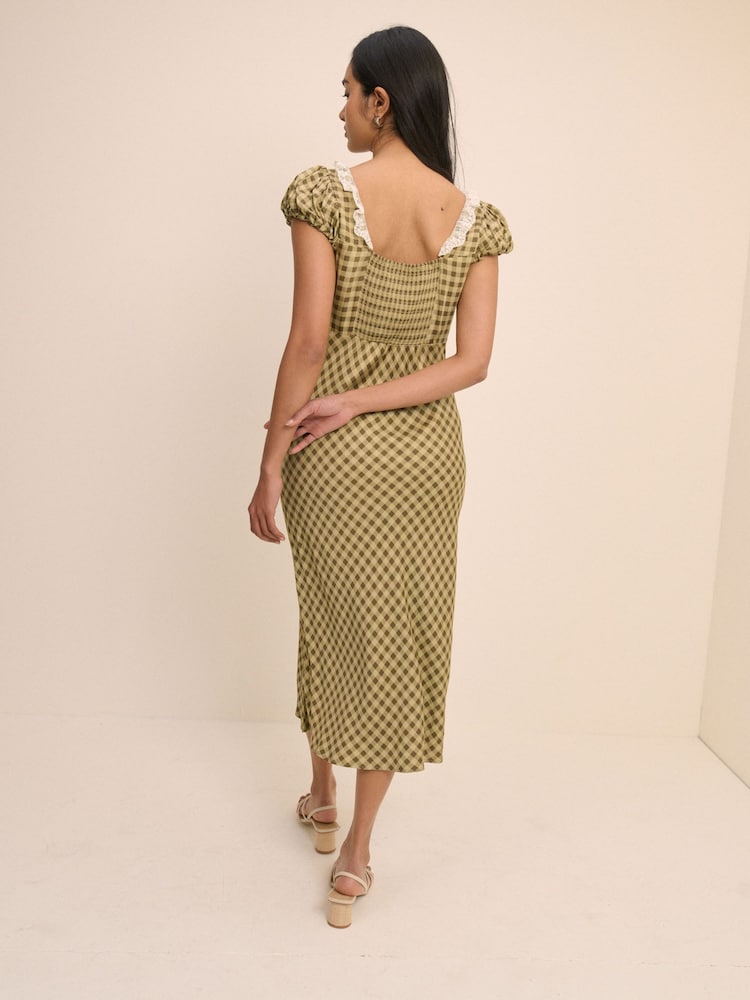 Nobodys Child Green Marianna Midi Dress - Image 2 of 5