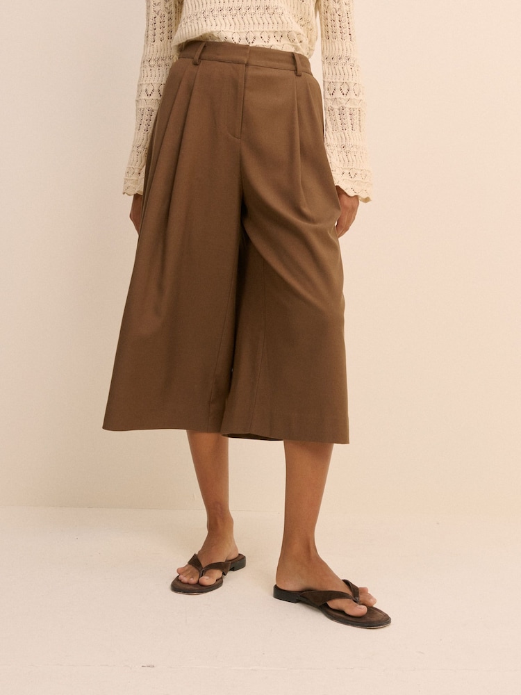 Nobodys Child Brown Tailored Culottes Shorts - Image 1 of 5 Nobodys Child Brown Tailored Culottes Shorts - Image 1 of 5