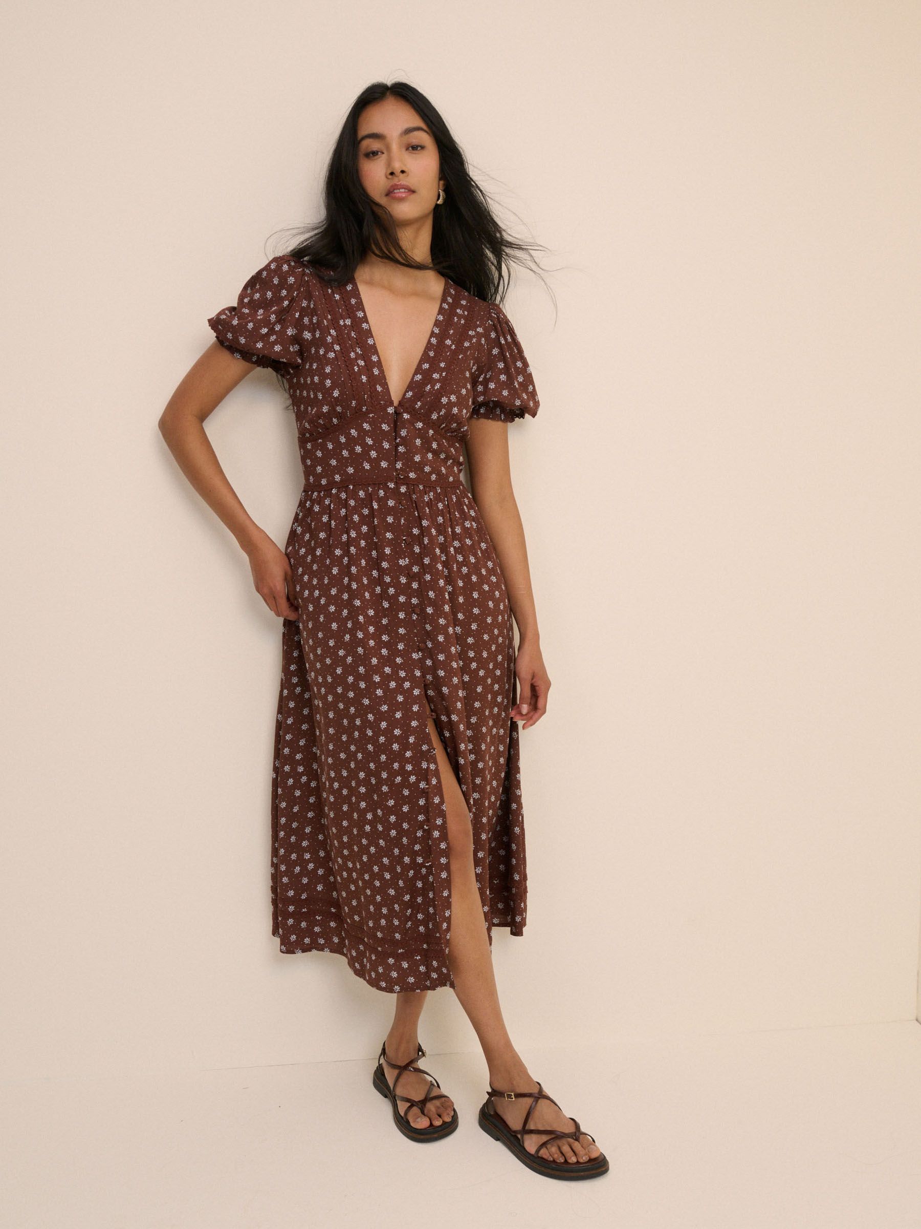Nobody's Child Women's Brown Frances Midi Dress