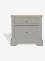 Grey Hampton Country Collection Luxe Painted Oak 2 Drawer Wide Bedside Table - Image 2 of 6