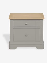 Grey Hampton Country Collection Luxe Painted Oak 2 Drawer Wide Bedside Table - Image 3 of 6