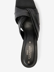 Black Leather Signature Twist Mules - Image 4 of 5