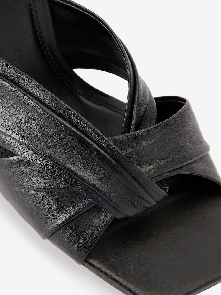 Black Leather Signature Twist Mules - Image 5 of 5