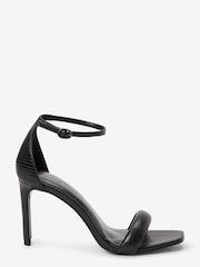 Black Forever Comfort® Square Toe Heeled Sandals - Image 1 of 4