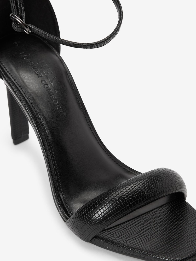 Black Forever Comfort® Square Toe Heeled Sandals - Image 4 of 4