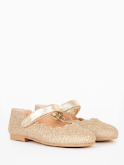 Trotters London Gold Lilly Party Shoes - Image 2 of 6
