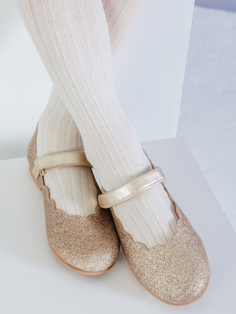 Trotters London Gold Lilly Party Shoes - Image 5 of 6