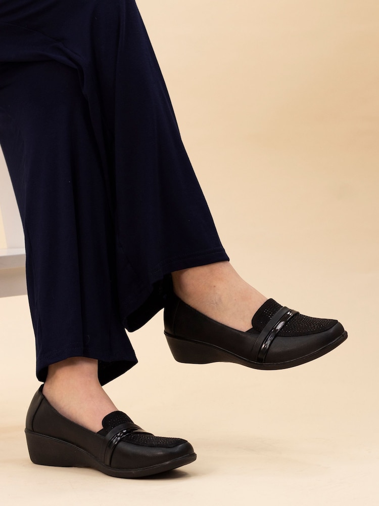 Lunar Black Esther Wedge Shoes - Image 1 of 5