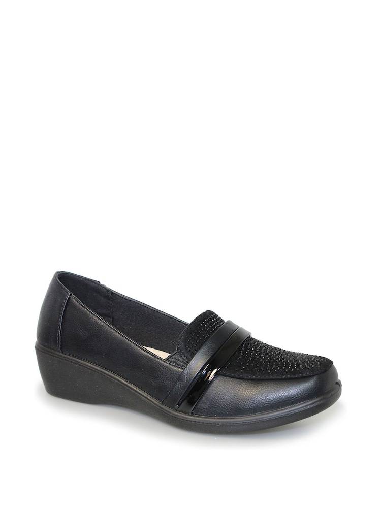 Lunar Black Esther Wedge Shoes - Image 2 of 5