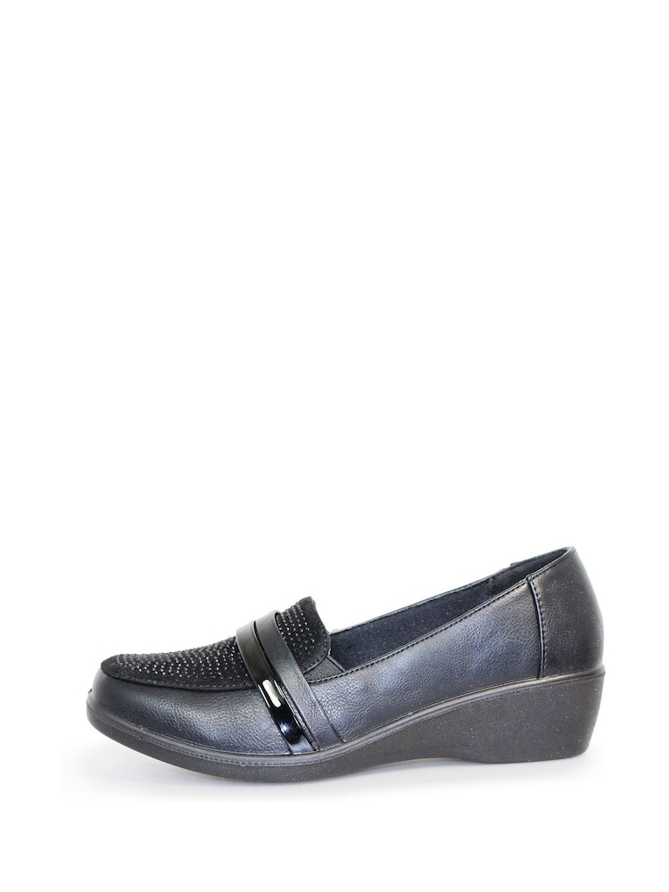 Lunar Black Esther Wedge Shoes - Image 3 of 5