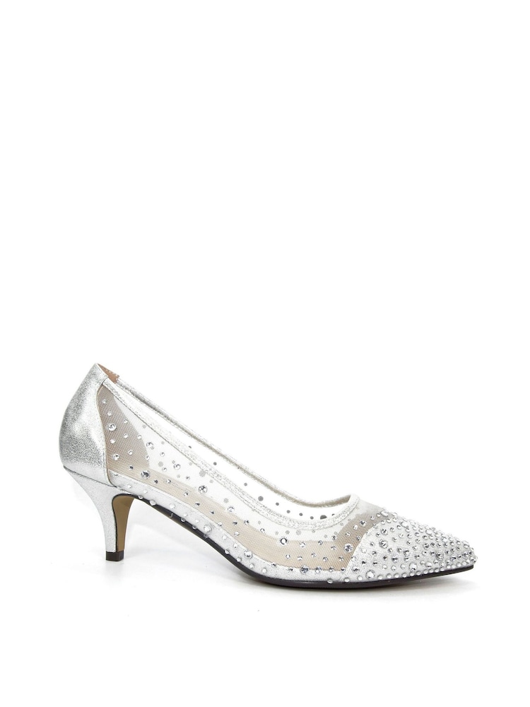 Prata - Lunar Alisha Gemstone Kitten Heel Shoes - Imagem 2 de 5