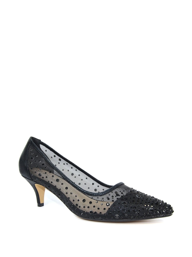 Schwarz - Lunar, Alisha, Pumps mit Kitten-Absätzen und Schmucksteinen - Bild 2 von 5 Schwarz - Lunar, Alisha, Pumps mit Kitten-Absätzen und Schmucksteinen - Bild 2 von 5