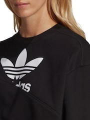 adidas Originals Womens White Split Crew-Neck Sweatshirt - Image 5 of 7