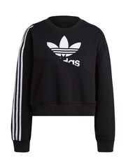 adidas Originals Womens White Split Crew-Neck Sweatshirt - Image 7 of 7