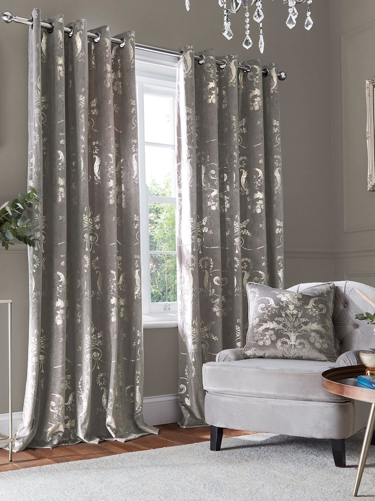 Шторы на подкладке с эффектом металлик и люверсами Laura Ashley Josette - Изображение 1 из 2 Шторы на подкладке с эффектом металлик и люверсами Laura Ashley Josette - Изображение 1 из 2