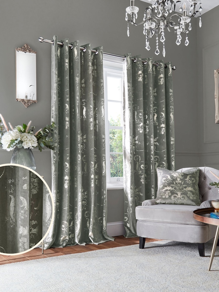 Шторы на подкладке с эффектом металлик и люверсами Laura Ashley Josette - Изображение 2 из 2 Шторы на подкладке с эффектом металлик и люверсами Laura Ashley Josette - Изображение 2 из 2