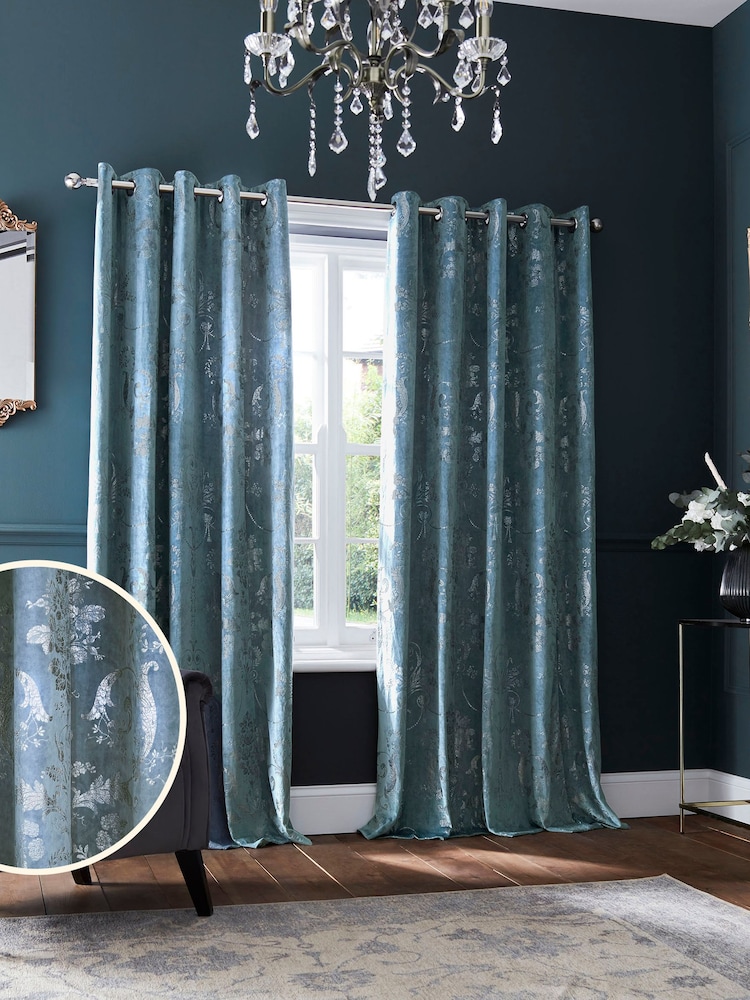 Шторы на подкладке с эффектом металлик и люверсами Laura Ashley Josette - Изображение 1 из 4 Шторы на подкладке с эффектом металлик и люверсами Laura Ashley Josette - Изображение 1 из 4