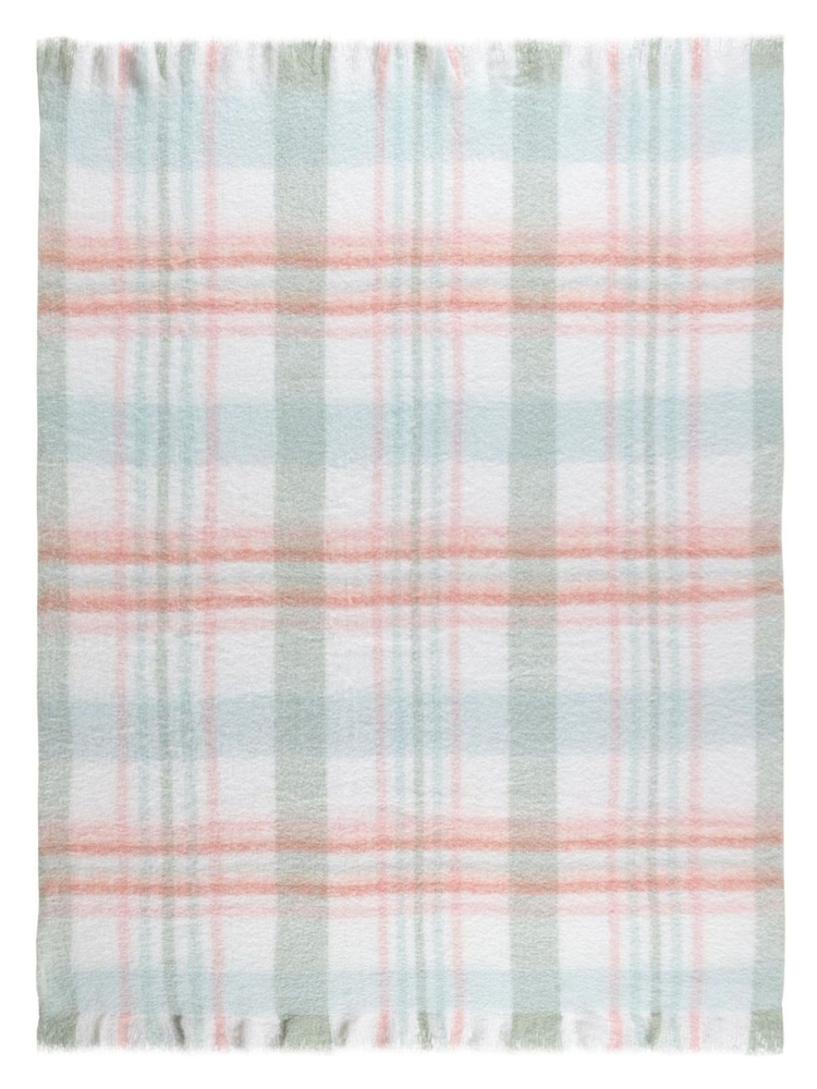 Laura Ashley Sage Green Colton Check Throw - Image 1 of 2