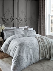 Laura Ashley Silver Tregaron Duvet Cover and Pillowcase Set - Image 1 of 2