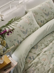 Laura Ashley Eau de Nil Green Summer Palace 100% Cotton Duvet Cover and Pillowcase Set - Image 3 of 5