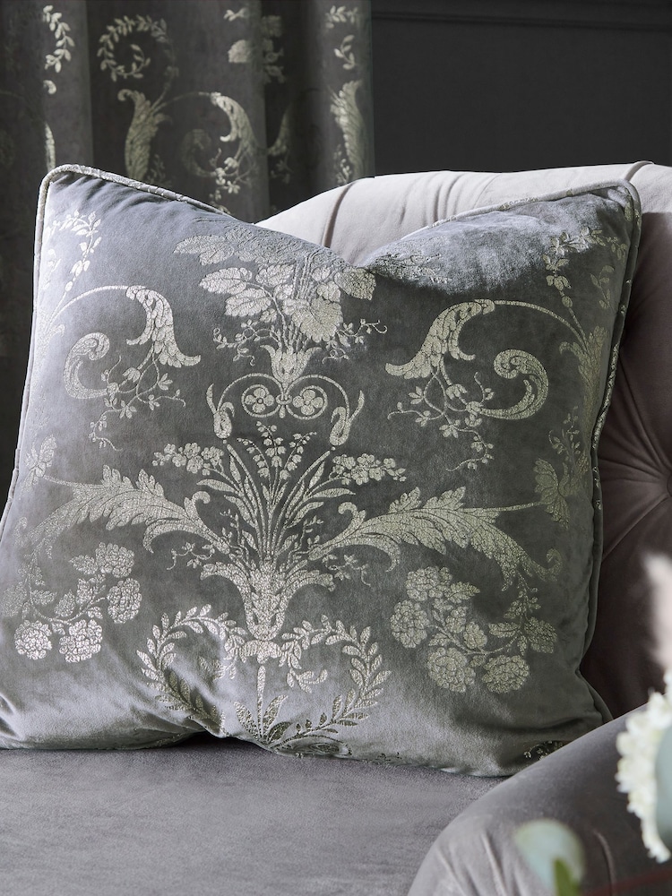 Laura Ashley Steel Grey Josette Metallic Cushion - Image 1 of 2