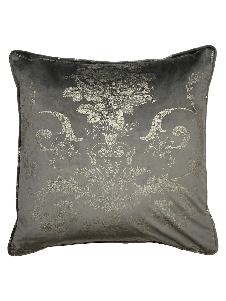 Laura Ashley Steel Grey Josette Metallic Cushion - Image 2 of 2
