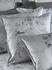 Laura Ashley Silver Tregaron Emboidered Cushion - Image 1 of 2