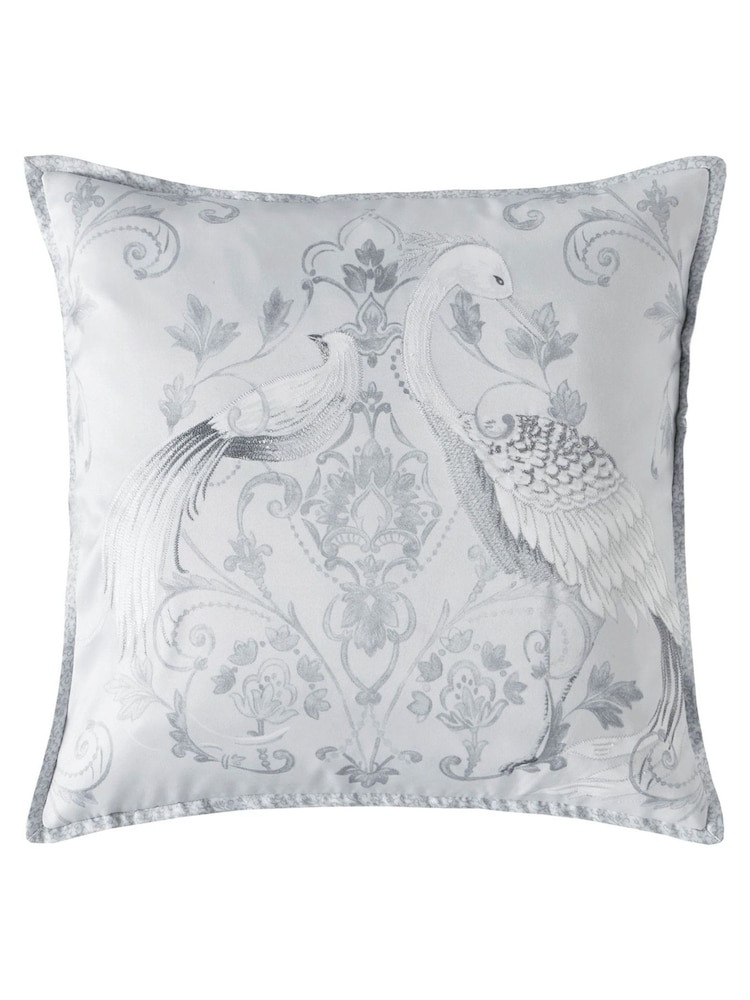 Laura Ashley Silver Tregaron Emboidered Cushion - Image 2 of 2