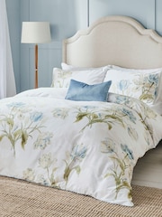 Laura Ashley Seaspray Blue 220 Thread Count Gosford 100% Cotton Duvet Cover and Pillowcase Set - Image 1 of 4