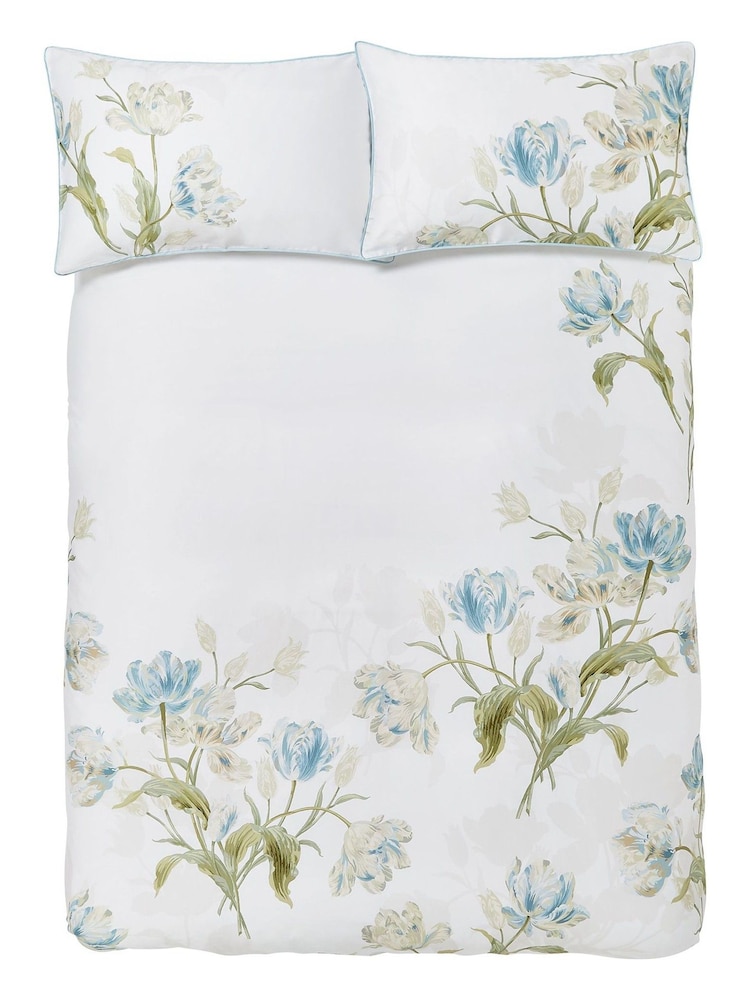 Laura Ashley Seaspray Blue 220 Thread Count Gosford 100% Cotton Duvet Cover and Pillowcase Set - Image 4 of 4 Laura Ashley Seaspray Blue 220 Thread Count Gosford 100% Cotton Duvet Cover and Pillowcase Set - Image 4 of 4
