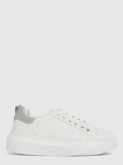 Schuh White Maverick Lace-Up Trainers - Image 1 of 4