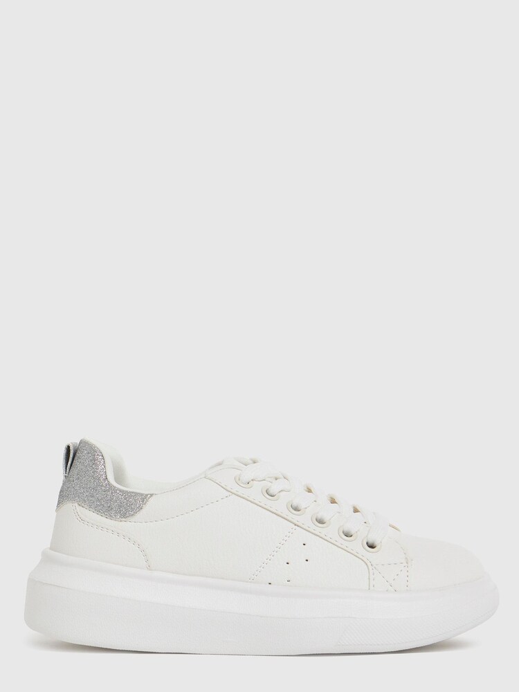 Schuh White Maverick Lace-Up Trainers - Image 1 of 4