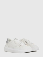 Schuh White Maverick Lace-Up Trainers - Image 2 of 4