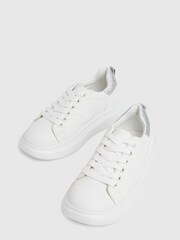 Schuh White Maverick Lace-Up Trainers - Image 3 of 4