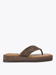 Steve Madden Brown Bella Raffia Sandals - Image 1 of 4