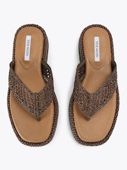 Steve Madden Brown Bella Raffia Sandals - Image 2 of 4