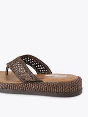 Steve Madden Brown Bella Raffia Sandals - Image 3 of 4