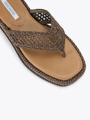 Steve Madden Brown Bella Raffia Sandals - Image 4 of 4