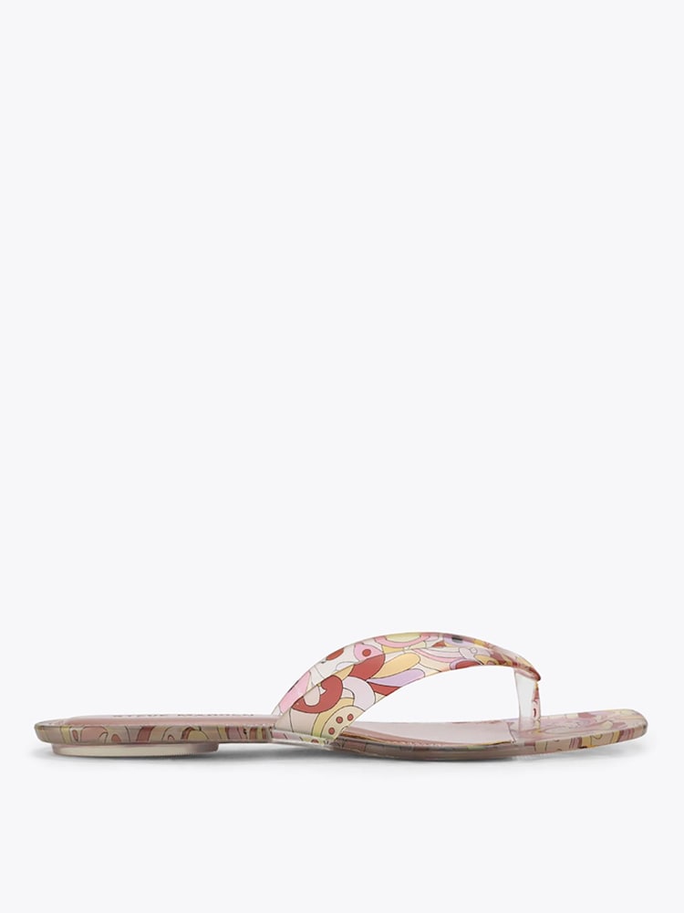 Steve Madden Pink Trella Jelly Floral Print Sandals - Image 1 of 4 Steve Madden Pink Trella Jelly Floral Print Sandals - Image 1 of 4